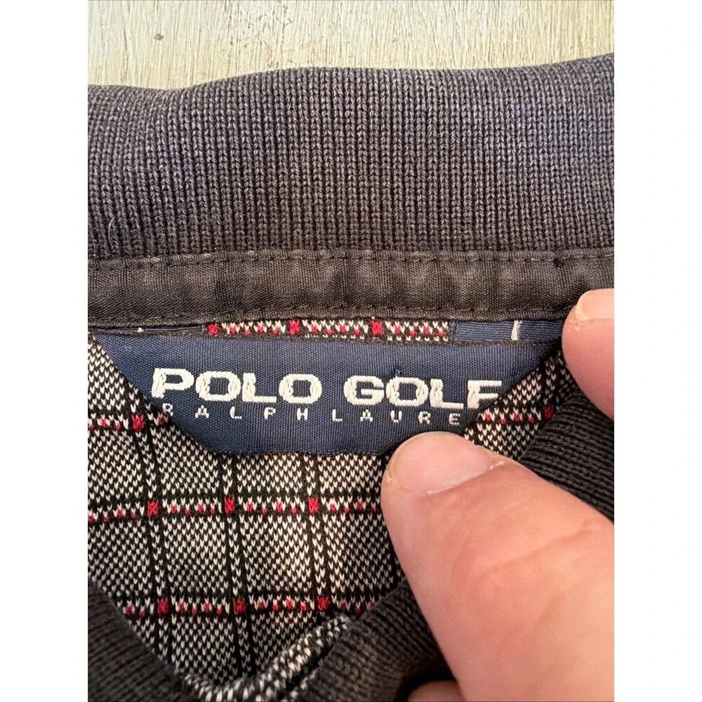 Vintage Polo Golf Ralph Lauren Plaid Polo Shirt Mens XL Pima Cotton
